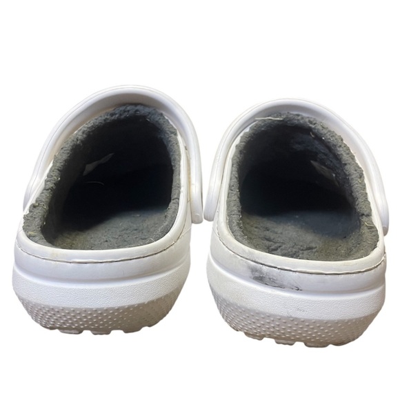 Crocs Classic Faux Fur Lined White Dual Comfort Clog Shoes Womens 9 Mens 7 - Picture 4 of 12